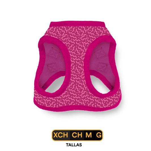 Pechera Para Perro Full Print, De Fácil Transpiración Cómoda Color Fucsia