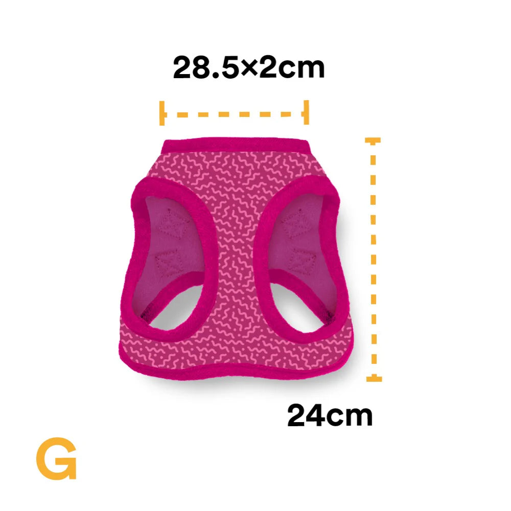 Pechera Para Perro Full Print, De Fácil Transpiración Cómoda Color Fucsia