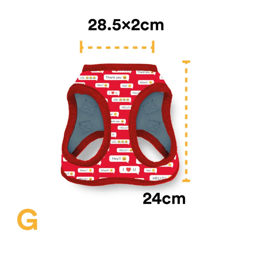 Pechera Para Perro Full Print, De Fácil Transpiración Cómoda Color Rojo