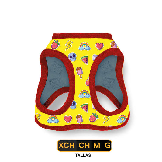 Pechera Para Perro Full Print, De Fácil Transpiración Cómoda Amarillo