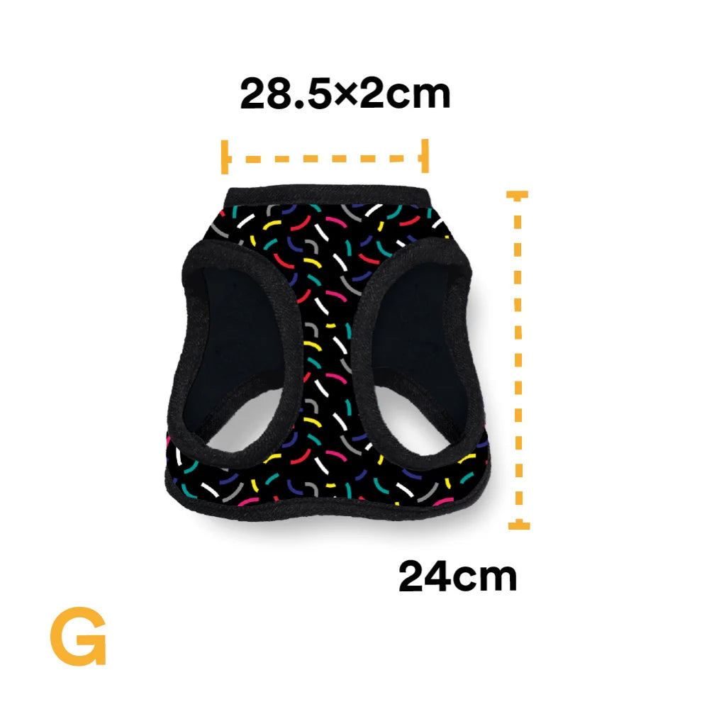 Pechera Para Perro Full Print, De Fácil Transpiración Cómoda Color Negro