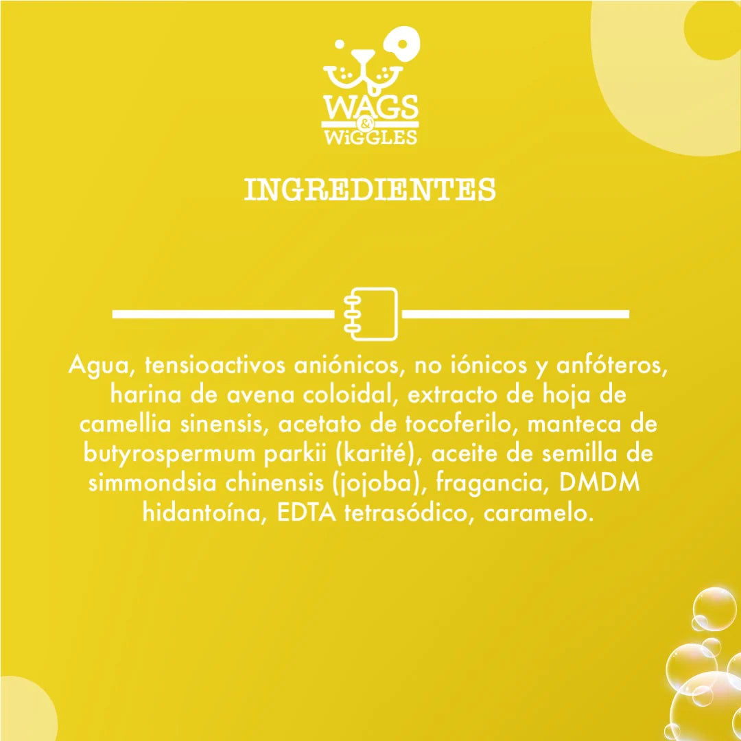 Shampoo Wags & Wiggles De Avena Natural Para Aliviar La Picazón Y Humectar El Pelaje Seco