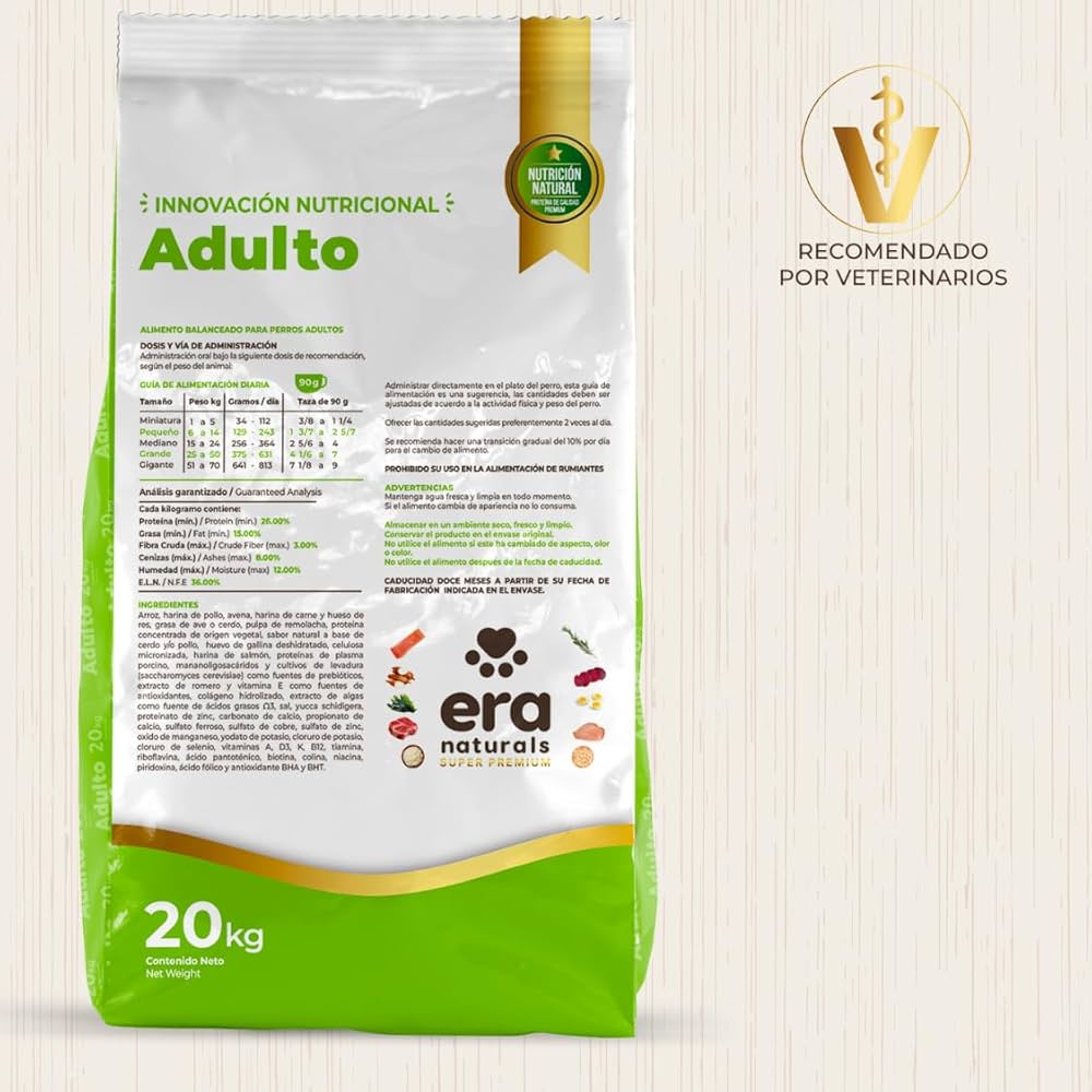 Era Naturals Adulto Raza Mediana Grande Alimento Super Premium 20 Kg