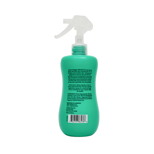 Shampoo spray anti-rascado para perros Wags & Wiggles, aceites calmantes. Aroma fresco. 355 m