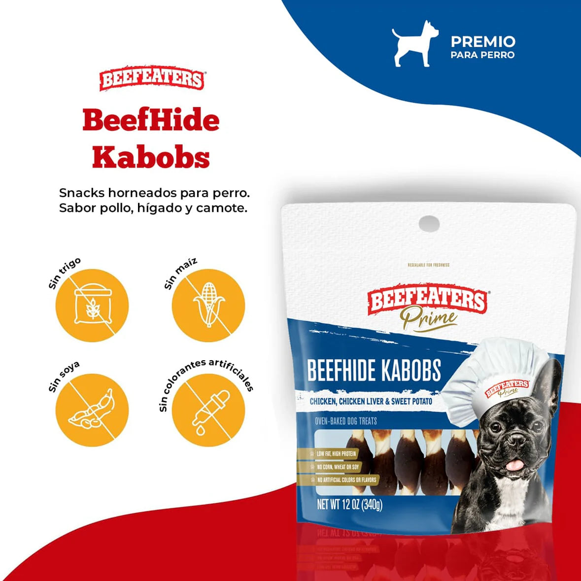 Premios PRIME para Perros Beefhide Kabobs 45gr