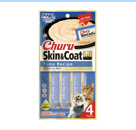 Churu skin & coat tuna caja c/6 bolsas c/4 tubos