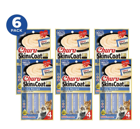 Churu skin & coat tuna caja c/6 bolsas c/4 tubos