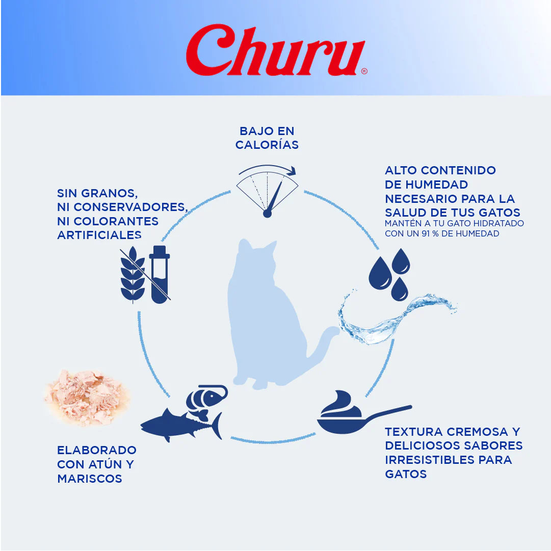 Churu Bote de 50 piezas Mix de Vieira, Almeja y Cangrejo