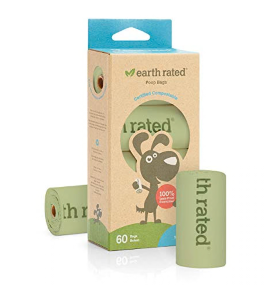 Bolsas compostables para excremento de perros, 60 bolsas en 4 rollos