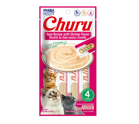 Churu tuna with shrimp caja c/6 bolsas c/4 tubos