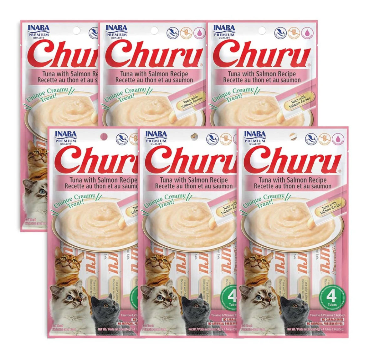 Churu tuna con salmón caja c/ 6 bolsas c/4 tubos