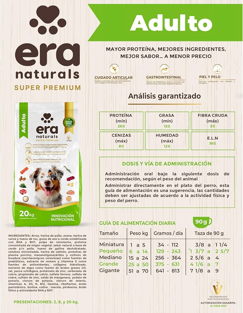 Era Naturals Adulto Raza Mediana Grande Alimento Super Premium 8Kg