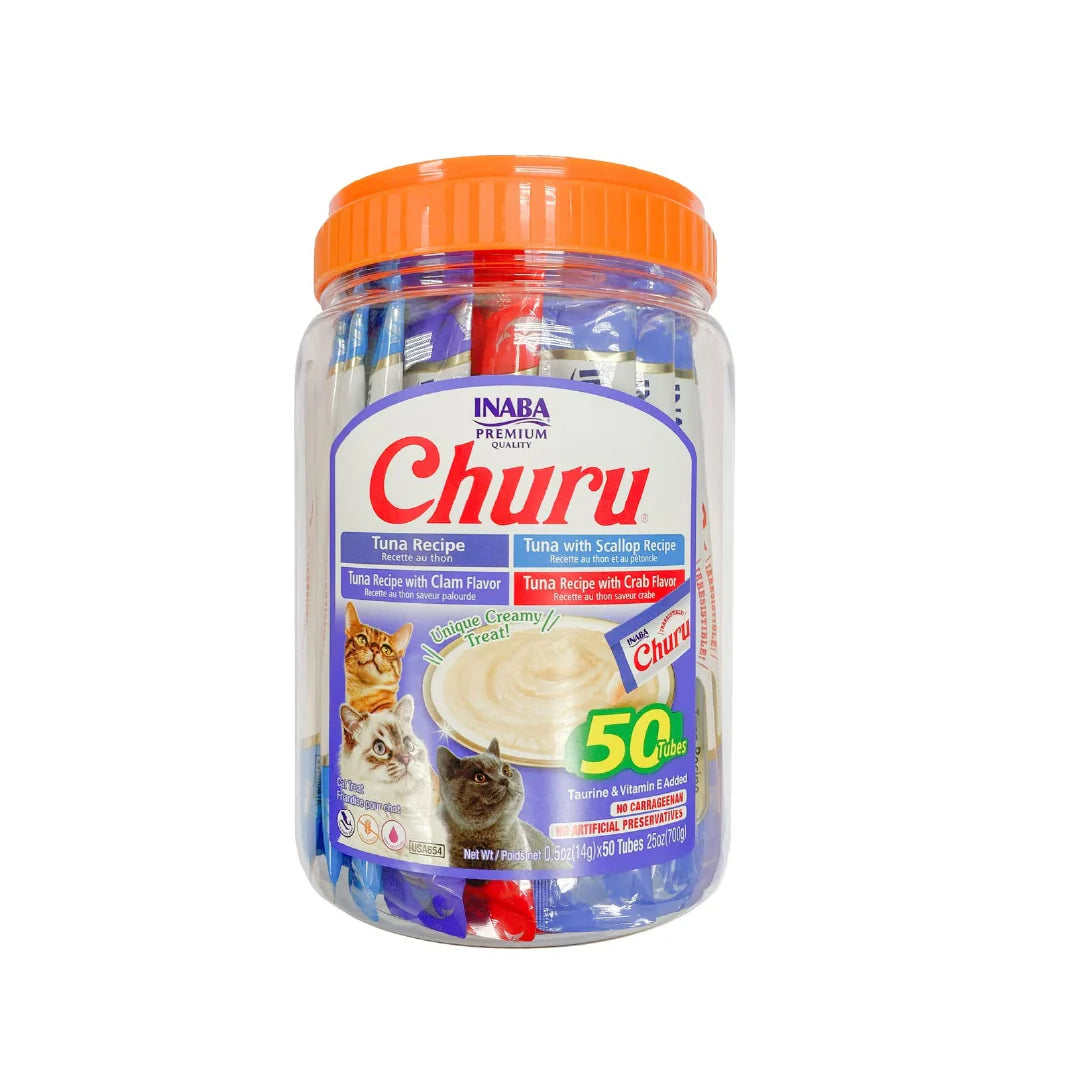 Churu Bote de 50 piezas Mix de Vieira, Almeja y Cangrejo